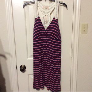 New Pink Republic Crochet racer back dress.